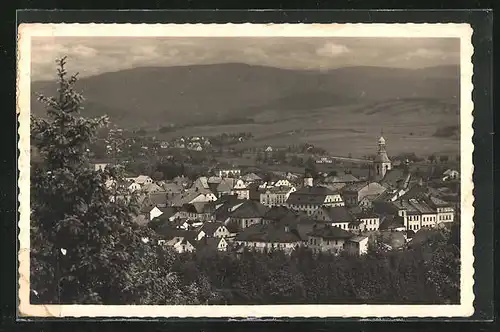 AK Römerstadt, Blick auf Stadt mit Bäumen