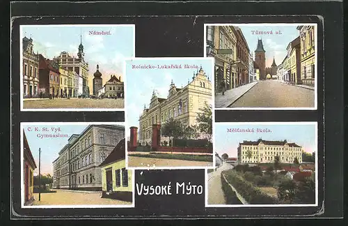 AK Vysoke Myto, Namesti, Tumova ul., Mestanska skola