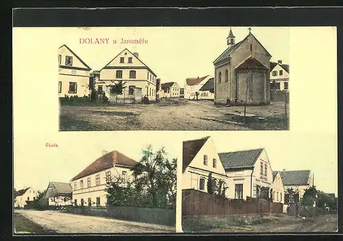 AK Dolany, Skola, Kirche, Ortspartie