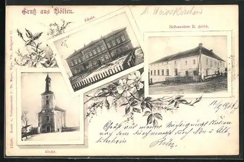 AK Bölten, Restaurant U. Fritsch, Kirche, Schule