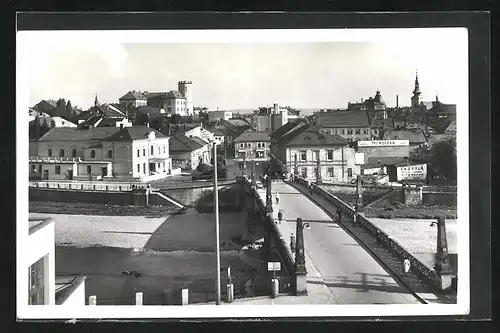 AK Prerov, Strassenpartie mit Brücke