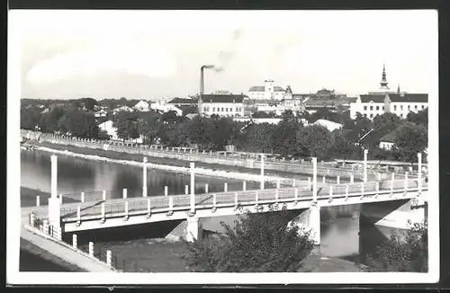 AK Prerov, Brücke, Haus J. Sponar