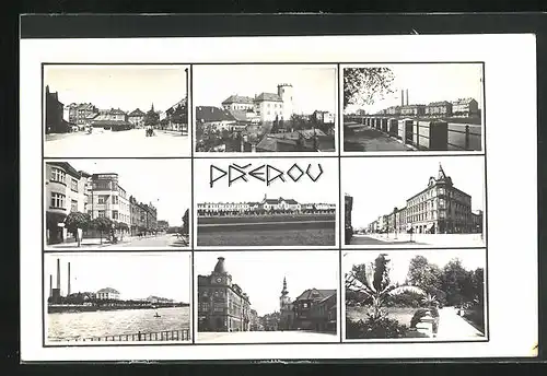 AK Prerov, Häuser und Fluss der Stadt