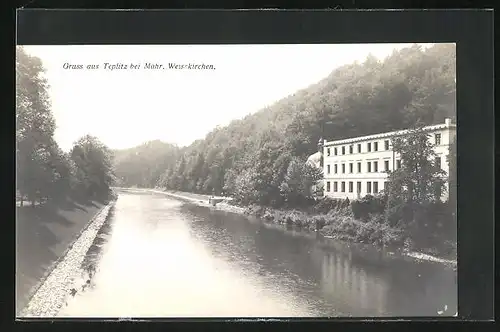 AK Teplitz b. Mähr. Weisskirchen, am Fluss