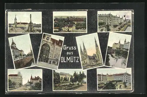 AK Olmütz, Kirche, Stadtpark, Rathaus