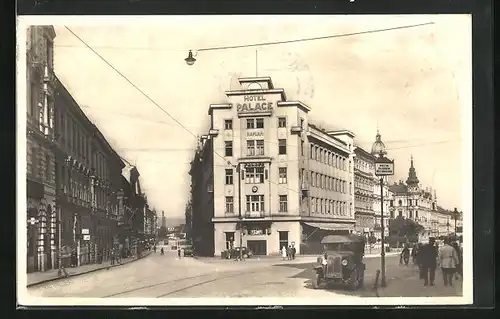 AK Olmütz, Palace Hotel, Ecke der Komensky- und Stefanikstrasse