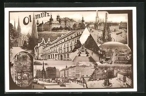 AK Olmütz, Rathaus, Kirche, Stadtpark