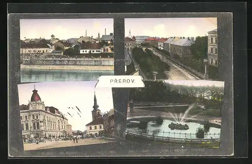 AK Prerov, Springbrunnen, Kanal, Marktplatz