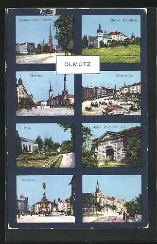 AK Olmütz, Niederring, Kloster Hradisch, Park, Maria Theresien Tor