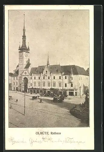 AK Olmütz /Olomouc, Rathaus im Sonnenschein