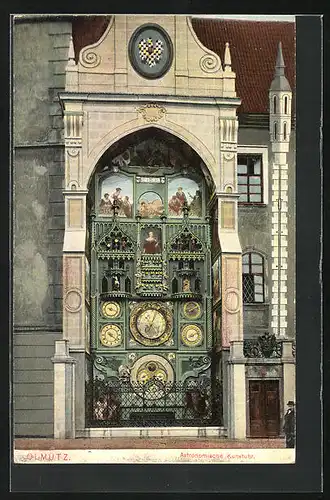 AK Olomouc /Olmütz, Blick auf die Astronomischen Kunstuhr