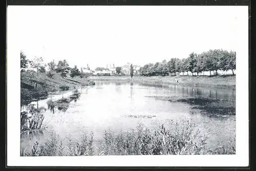 AK Prerau, Blick vom Fluss auf die Stadt