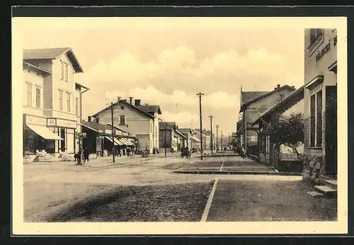 AK Trinec, Strassenpartie mit Drogerie