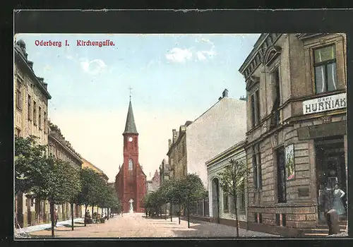 AK Oderberg, Strassenpartie der Kirchengassse
