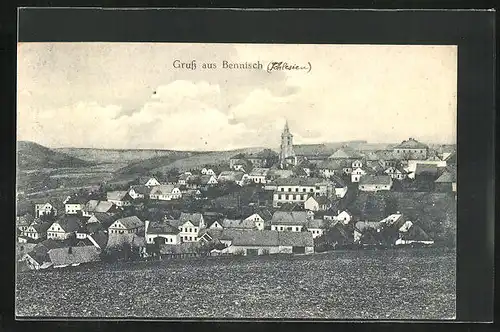 AK Bennisch, Panorama mit Kirche