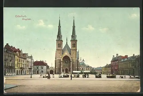 AK Oderfurt, Ringplatz mit Kirche