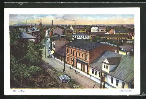 AK Oderberg, Strassenpartie aus der Vogelschau