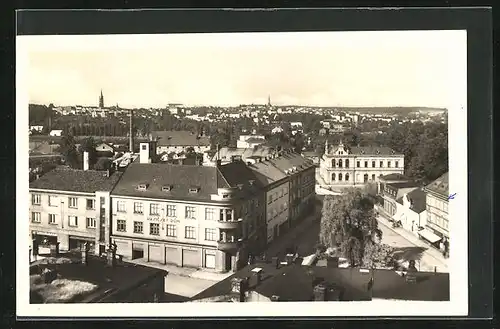 AK Mistek, Hasicsky dum, Strassenpartie aus der Vogelschau