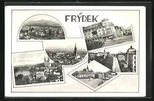 AK Frydek, Marktplatz, Totalansicht, Ortspartie