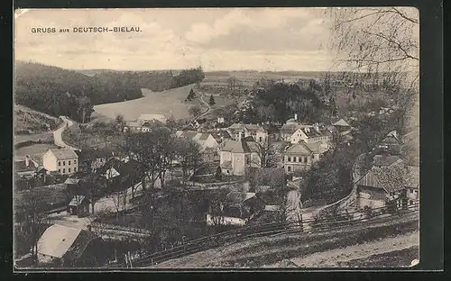 AK Deutsch-Bielau, Totalansicht des Ortes