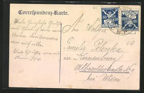 Lithographie Grulich, Pforte zum Muttergottesberg, Kressenbrunn, Wallfahrtskirche