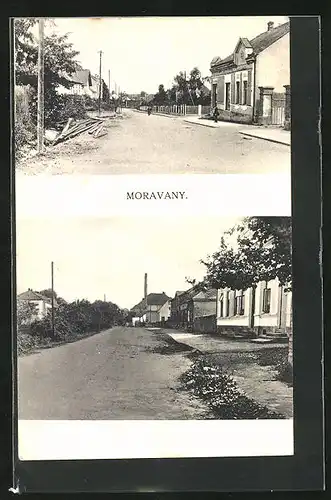 AK Moravany, Strassenpartie im Ort