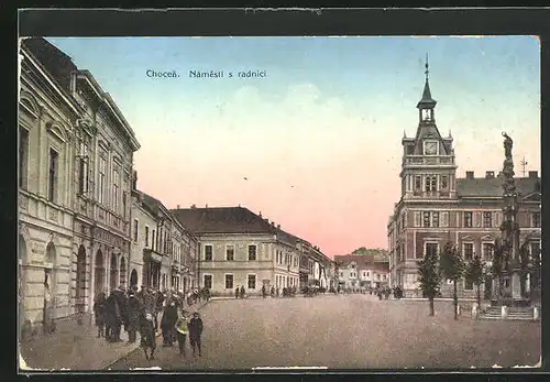 AK Chotzen / Chocen, Namesti s radnici