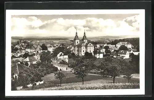 AK Zamberk, Panoramablick auf den Ort
