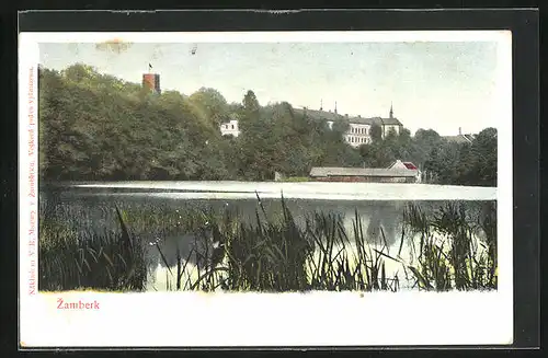 AK Zamberk, Blick übers Wasser auf den Ort