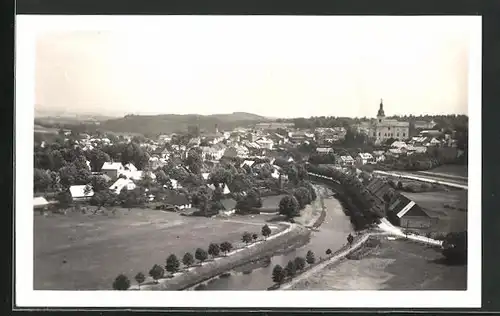 AK Zamberk, Panoramablick auf die Ortschaft