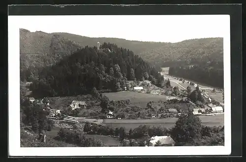 AK Litice nad Orlici, Dorf und bewaldete Hügel