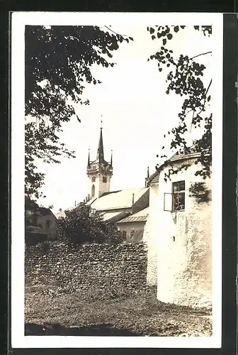 AK Policka, Mauer gegen Kirche