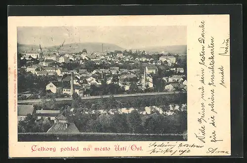 AK Usti n. Orl., Blick auf Stadt