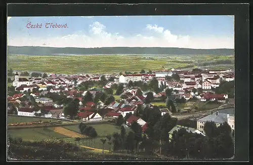 AK Ceská Trebová, Ortsansicht mit Umgebung