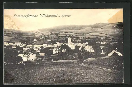 AK Wichstadtl i. Böhmen, Ortsansicht