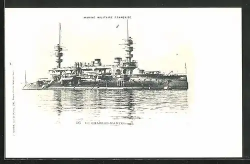 AK Kriegsschiff Le Charles-Martel