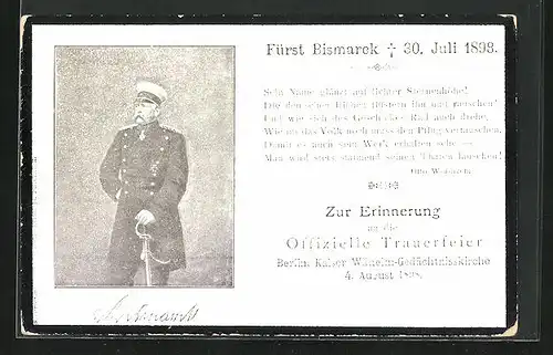 AK Fürst Bismarck mit Degen
