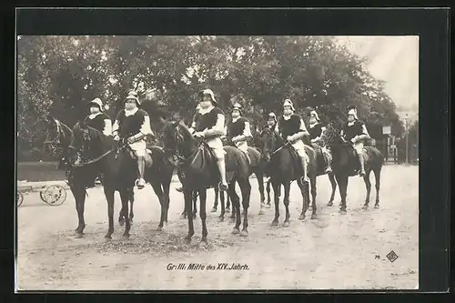 AK Gr. III. Mitte des XIV Jahrh., Reiter in Ritterrüstung, Kaiserhuldigung