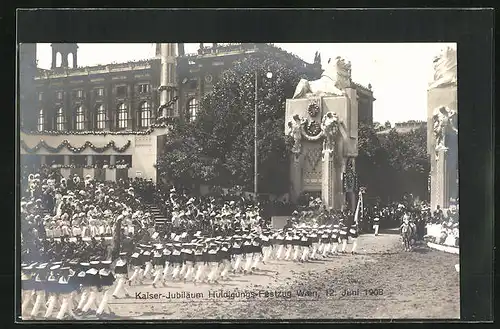 AK Wien, Kaiser-Jubiläums-Huldigungs-Festzug 1908, Matrosen in Uniform