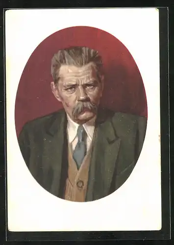 AK Portrait von Maxim Gorki, Schriftsteller