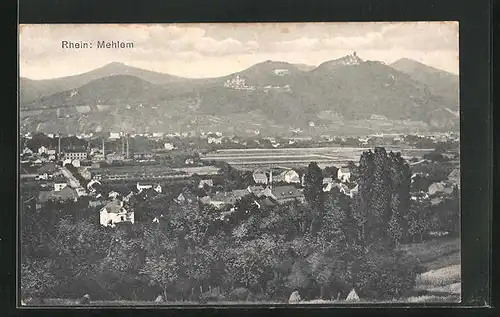 AK Mehlem /Rhein, Teilansicht mit Bergen