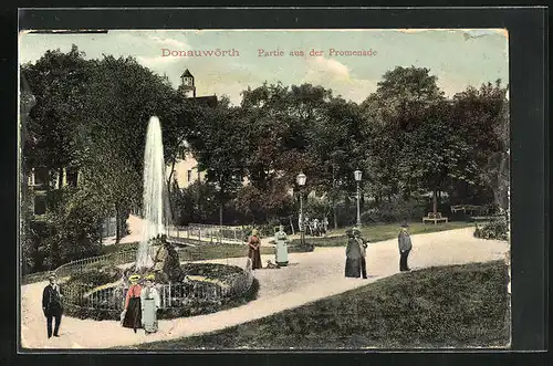 AK Donauwörth, Promenade im Stadtpark