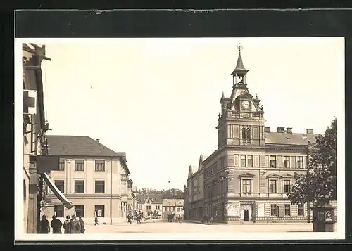 AK Chotzen / Chocen, Strassenpartie in der Innenstadt