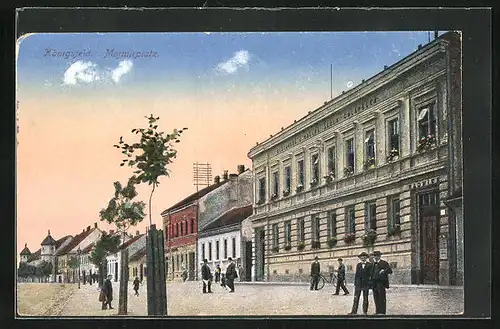 AK Königsfeld, Mojmirplatz mit Rathaus