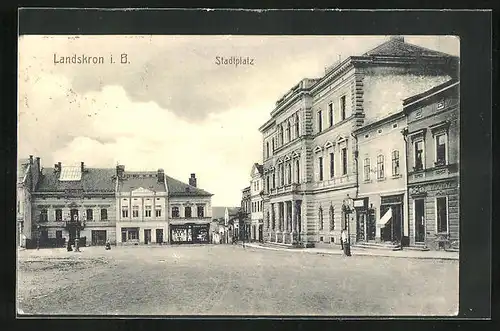 AK Landskron i. B., Gebäude am Stadtplatz