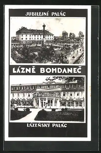 AK Bad Bochdanetsch / Lazne Bohdanec, Jubilejni Palac, Lazensky Palac