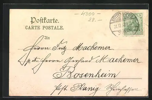 Lithographie Essen / Ruhr, Partie aus der Krupp`schen Colonie Altenhof