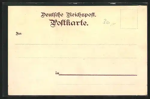 Lithographie Köln, Dom, Strassenpartie mit hohen Häusern, St. Martin