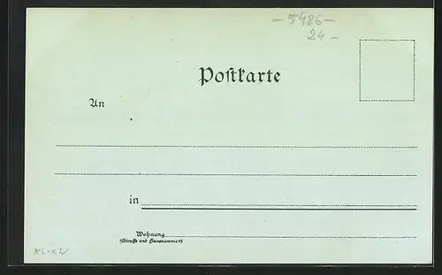 Mondschein-Lithographie Altenahr, Totalansicht mit Bahnhof und Burg