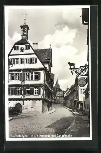 AK Sindelfingen, Altes Rathaus mit Langestrasse